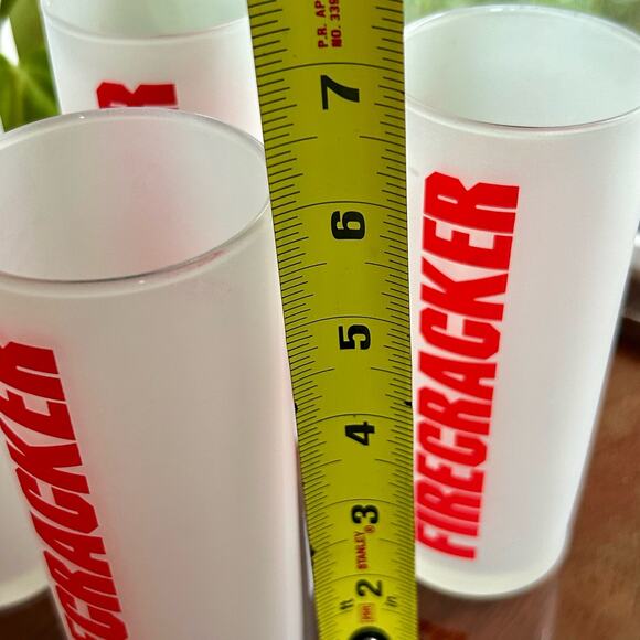 Set of 4 Vintage Libbey “The Firecracker” Frosted Glasses 6” Tall Retro Tumblers - Picture 10 of 10
